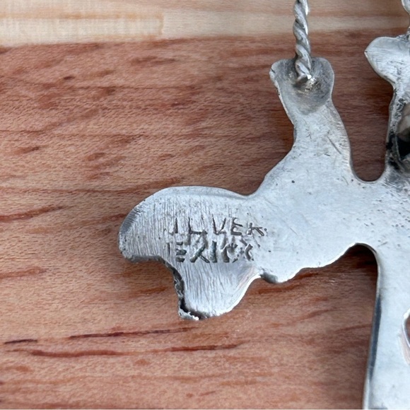 Vintage Mexican Silver 925 Donkey and Cart Pin with GenuineTurquoise Eye - Picture 7 of 10